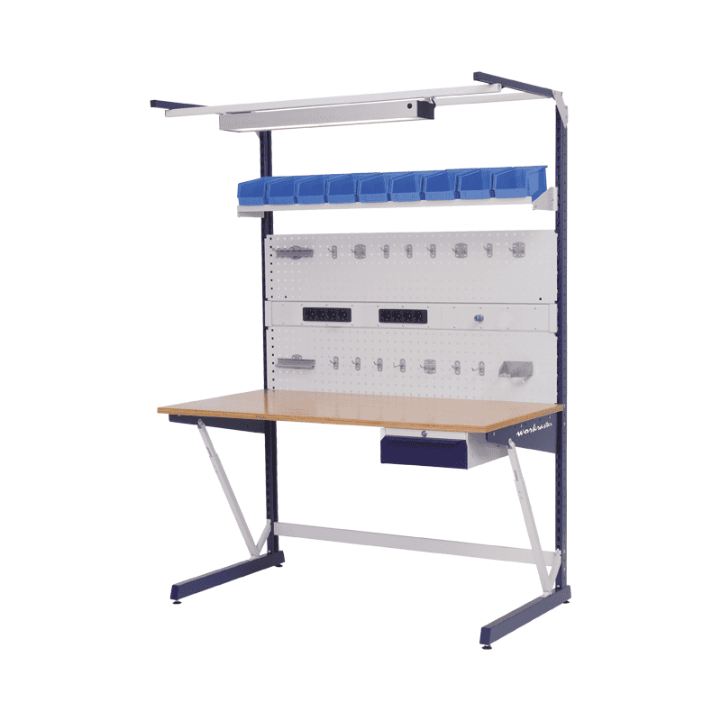 Bedrunka+Hirth Arbeitsplatzsystem workraster mit Multi-Wand-Aufbau und Unterhängeblock, BxTxH 1500 x 800 x 2070 mm
