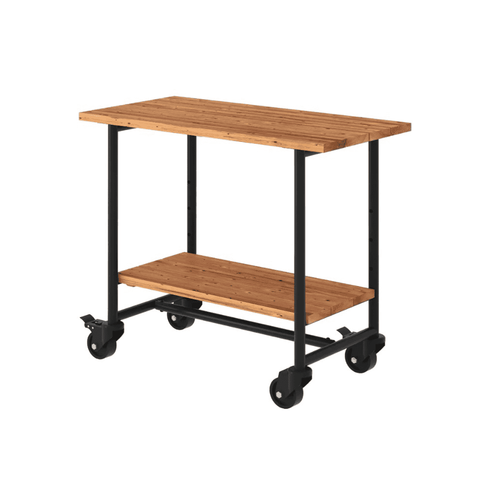 PLUS Table de barbecue et jardinière Urban Picnic avec étagère, en ThermoWood®, structure noire