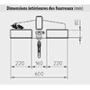 Bras de charge - rigide | étend la portée du chariot élévateur | conception rigide | 3 positions de crochet avec crochet de charge pivotant | construction en acier