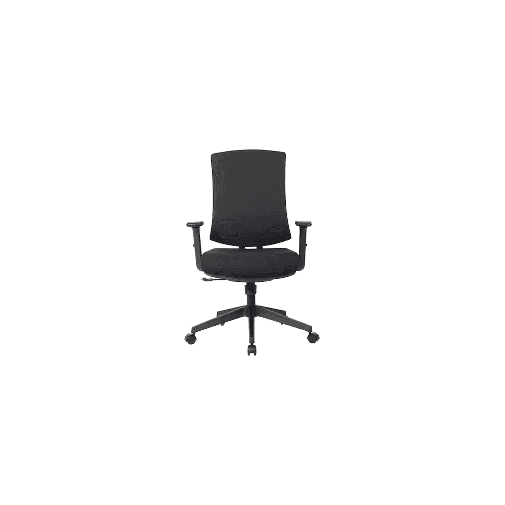 Chaise de bureau Orion II avec accoudoirs, dossier rembourré, noir