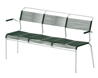 Schaffner Canapé 3 places Säntis avec accoudoirs, L x P x H 1660 x 580 x 860 mm, disponible en plusieurs versions
