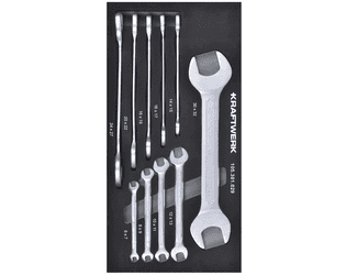 KRAFTWERK BASIC LINE EVA Doppelgabelschlüssel-Einlage, 200 × 400 mm, 10-teilig