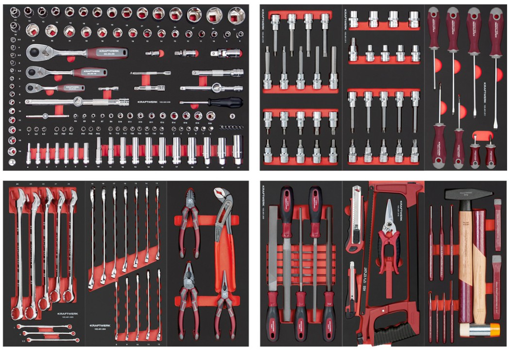 KRAFTWERK PRO LINE Werkstattwagen PT800 7 Schubladen, inkl. Werkzeug, 238-teilig, BxTxH 800 x 479 x 1000 mm