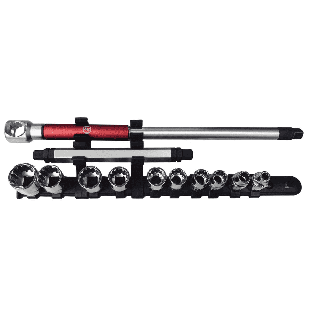 KRAFTWERK PRO LINE COMBI-Steckschlüsselsatz 3/8", 11-teilig, mit T-Schlüssel, Kunststoffschiene