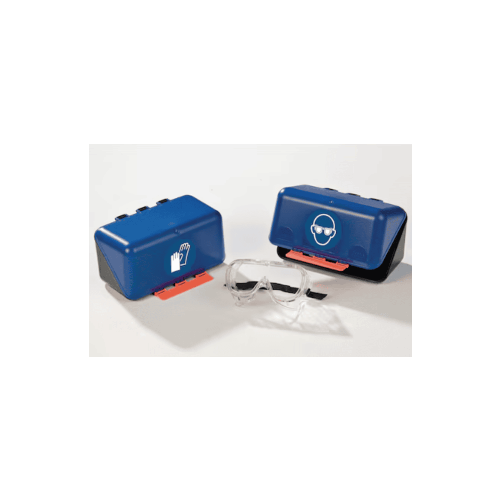 Boîte de rangement pour lunettes de protection, L236xP122xH120 mm, bleu