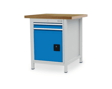 Bedrunka+Hirth Kastenwerkbank mit 2 Schubladen und 1 Flügeltüre, R 18-24, BxT 810 x 750 mm