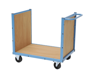 Bedrunka+Hirth Transportwagen mit Holzboden, Vorder- und Rückwand, Tragkraft 300 kg, 900 x 620 x 860 mm