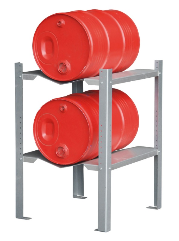 Gebinderegal Typ GR-C, feuerverzinkt, für 2 x 60 l - Fässer