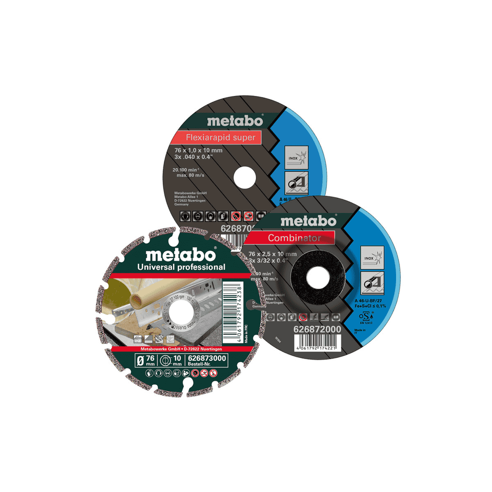 Metabo Trennscheiben - Starterset Ø 76 mm, 3-teilig