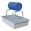 Supports galvanisés pour fûts de 60 l et 200 l, adaptés aux bacs de rétention en PRV, PE et acier