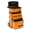 Werkzeugtrolley orange C41H mit zwei getrennten Modulen, 495 x 250 x 862 mm