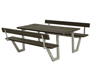 PLUS Ensemble de mobilier de jardin Wega, RePlast, noir, disponible en plusieurs modèles