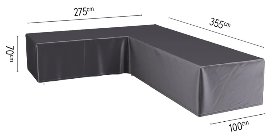 Platinum AeroCover Schutzhülle Lounge L-Form, links, 90° Winkel, LxLxBxH 3550 x 2750 x 1000 x 700 mm