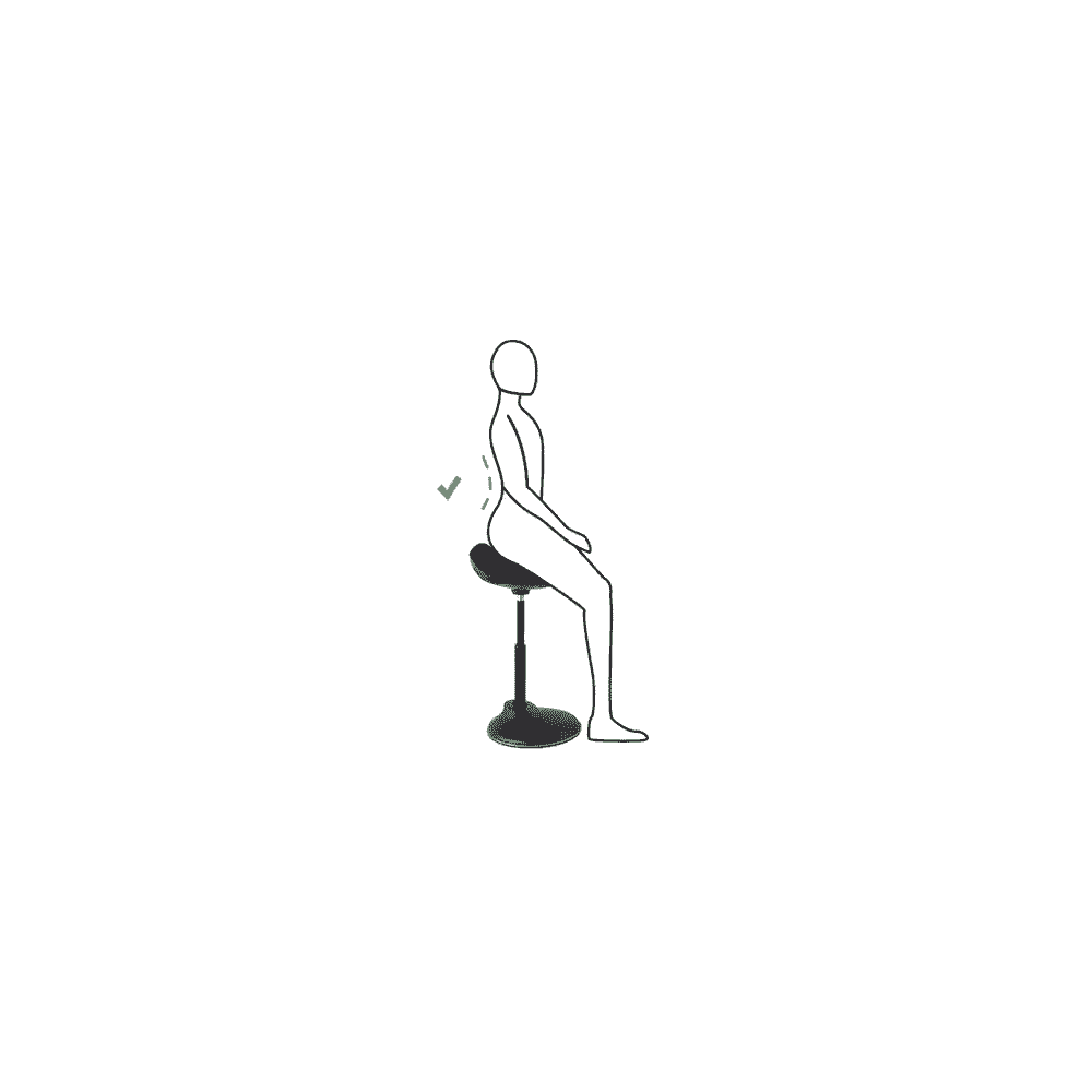 Arbeitshocker Alba Flexy, ergonomisch und höhenverstellbar, schwarz