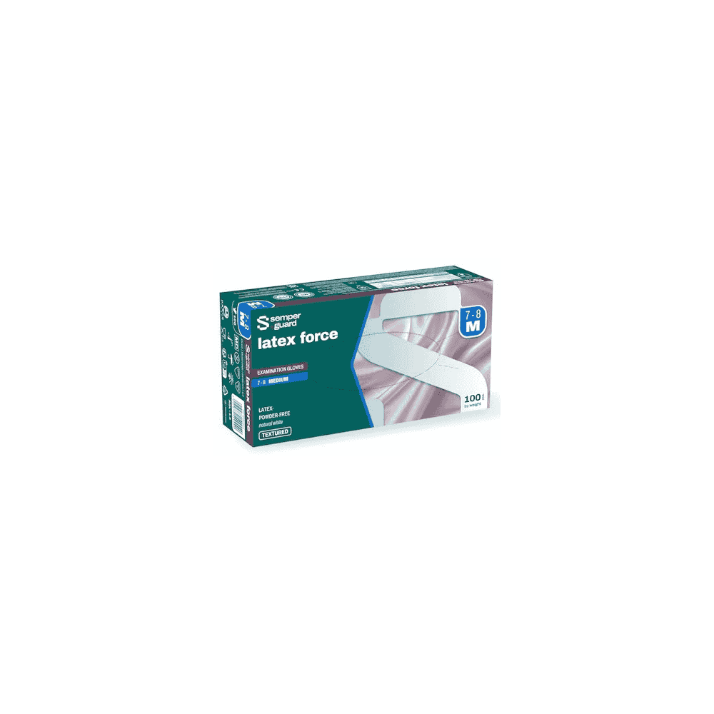 Gants jetables Semperguard latex force, non poudrés, paquet de 100 pièces
