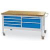 Bedrunka+Hirth Mobile Werkbank, R 24-24, Schubladenanzahl 7, BxTxH 1500 x 750 x 860 mm