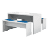 Bistro-Besprechungs-Sitzbank Noah, 1180 x 340 x 450 mm, weiss