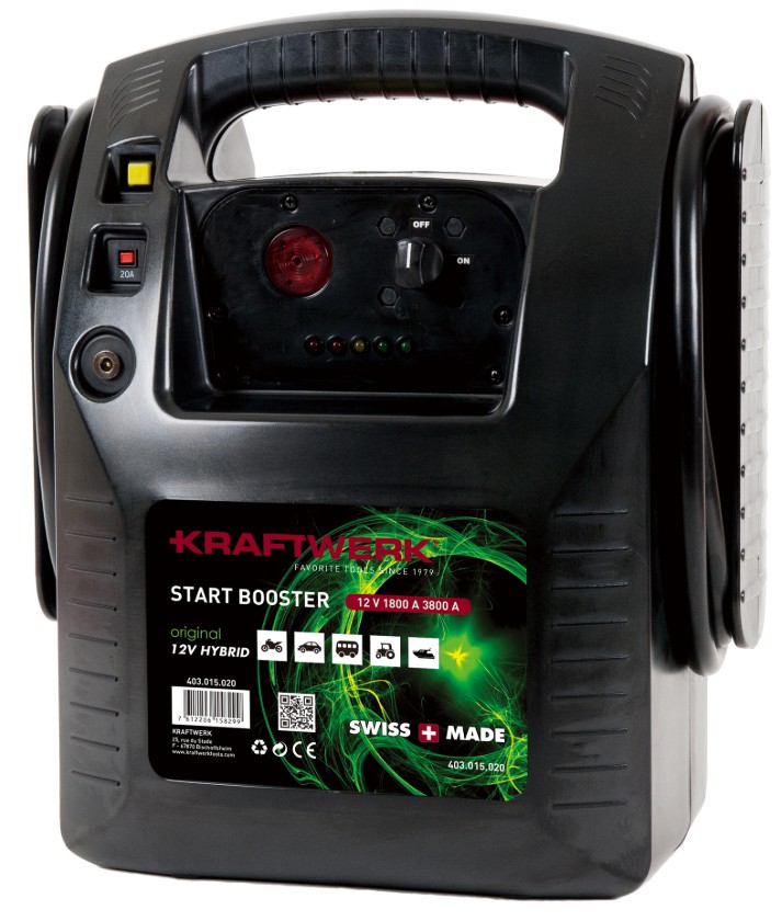 KRAFTWERK PRO LINE Hybrid Start Booster 12 V, 1800A / 3800A, 20Ah