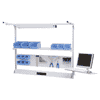 Bedrunka+Hirth Multi-Wand-Aufbau mit Energiekanal und Lochwand, BxTxH 1500 x 750 x 1250 mm