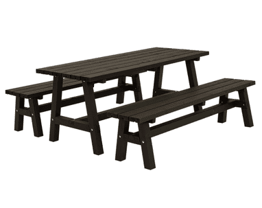 Country Gartentisch und Gartenbank, drei Farben, 1770 x 1810 x 760 / 450 mm