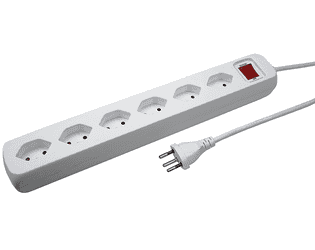 Steffen Steckdosenleiste POWER EASY, 6 x T13, mit Schalter, IP20, 1.5 m Kabel, in zwei Farben