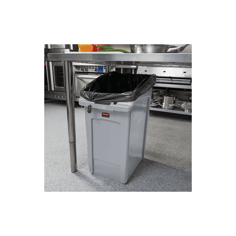 Poubelle Slim Jim sous le comptoir, gris, capacité 87 litres, 560 x 400 x 762 mm