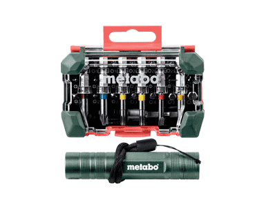 Metabo Bit-Box Promotion, 29-teilig und Mini-Taschenlampe