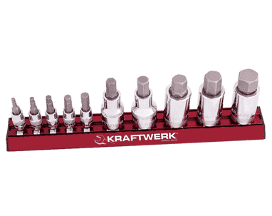 KRAFTWERK PRO LINE Inbusschlüssel-Bit-Stecknuss-Satz MAGALU, 1/4" und 1/2", 10-teilig
