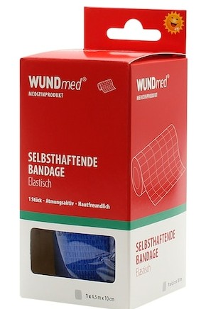 Bandage auto-adhésif, WUNDmed, 04-016, bleu, 4,5 m x 100 mm