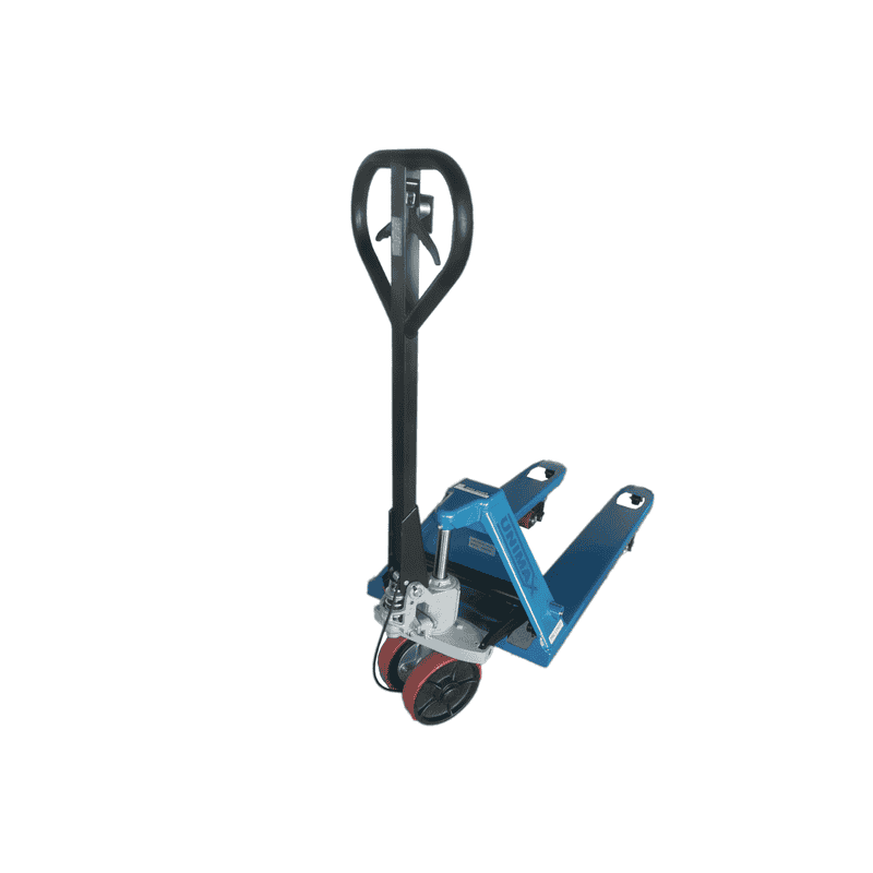 Handhubwagen / Palettrolli mit Handbremse, Gabellänge 1150 mm, Tragkraft 2500 kg, Gummi/PU