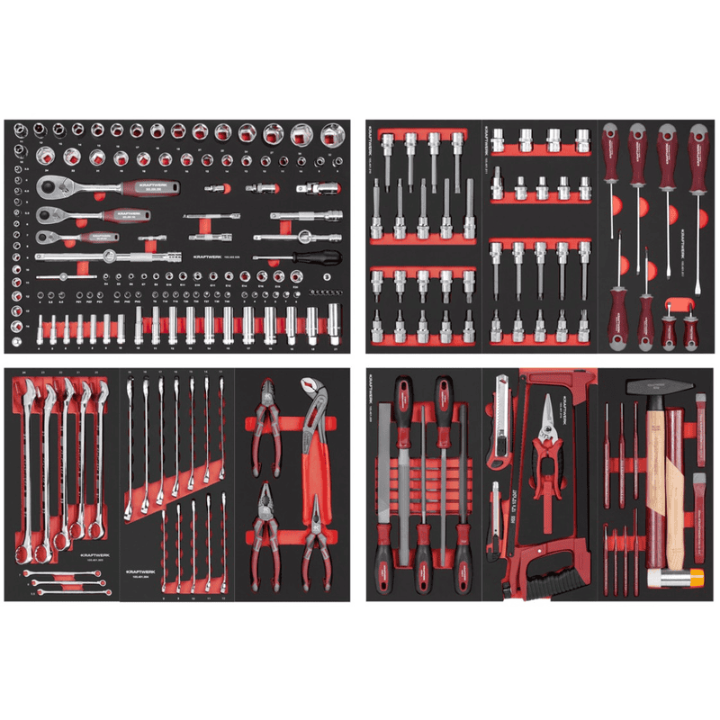 KRAFTWERK LT LINE Chariot d'atelier LT700, 7 tiroirs, outils inclus, 238 pièces, L x P x H 719 x 474 x 1000 mm
