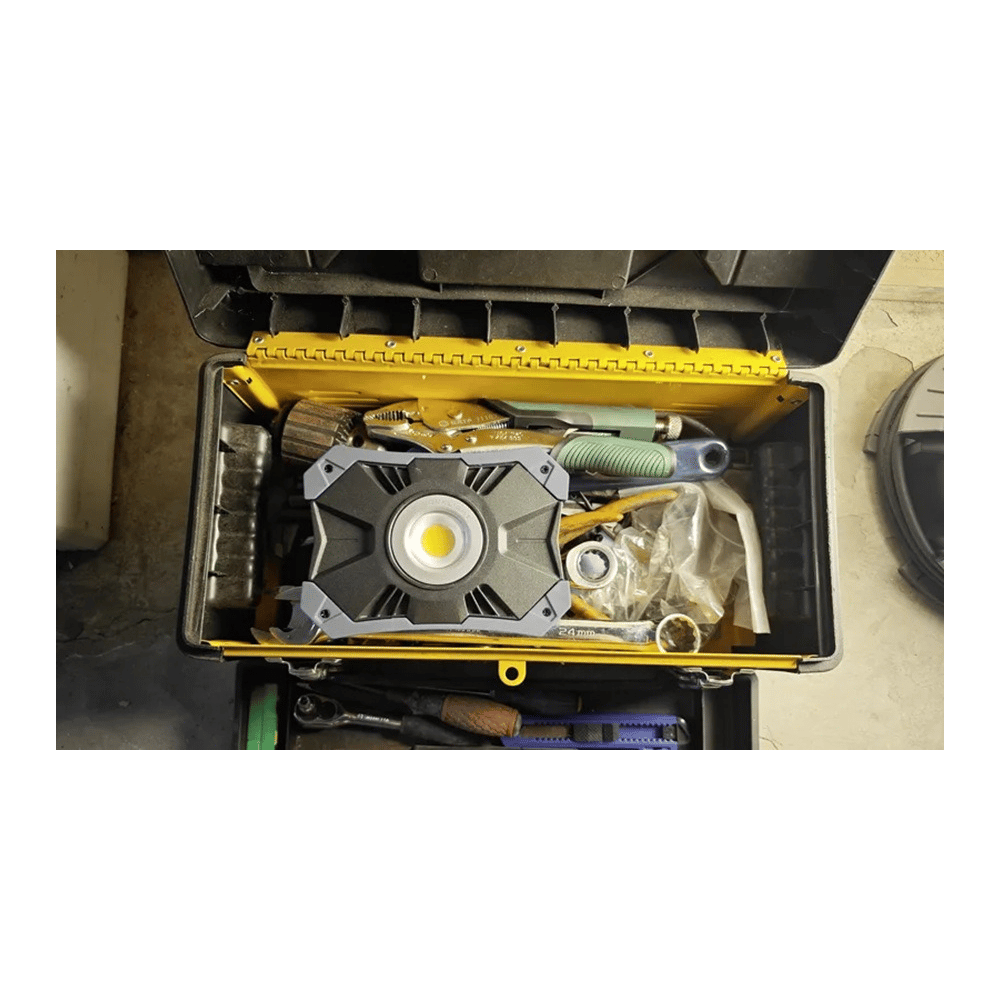 Steffen LED Akku-Arbeitsstrahler 25 W, 3'000 lm, 6500 K, 3-stufig dimmbar, IP54, schwarz/grau