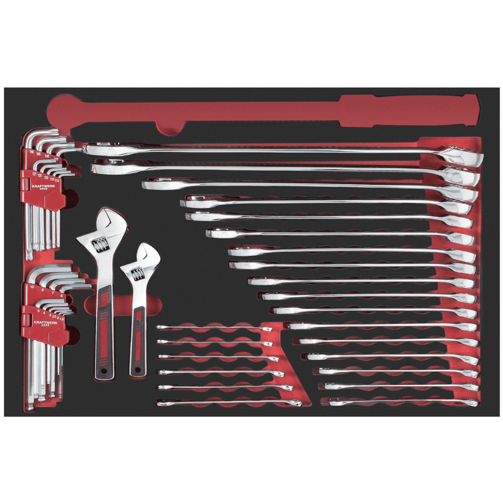 KRAFTWERK PRO LINE EVA Schraubenschlüssel-Einlage, BxTxH 600 x 400 x 40 mm, 44-teilig