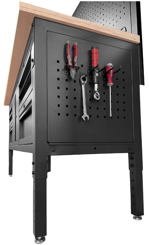 KRAFTWERK MOBILIO MODULAR Werkbank mit Ablageboden, höhenverstellbar, BxTxH 1829 x 610 x 760 mm