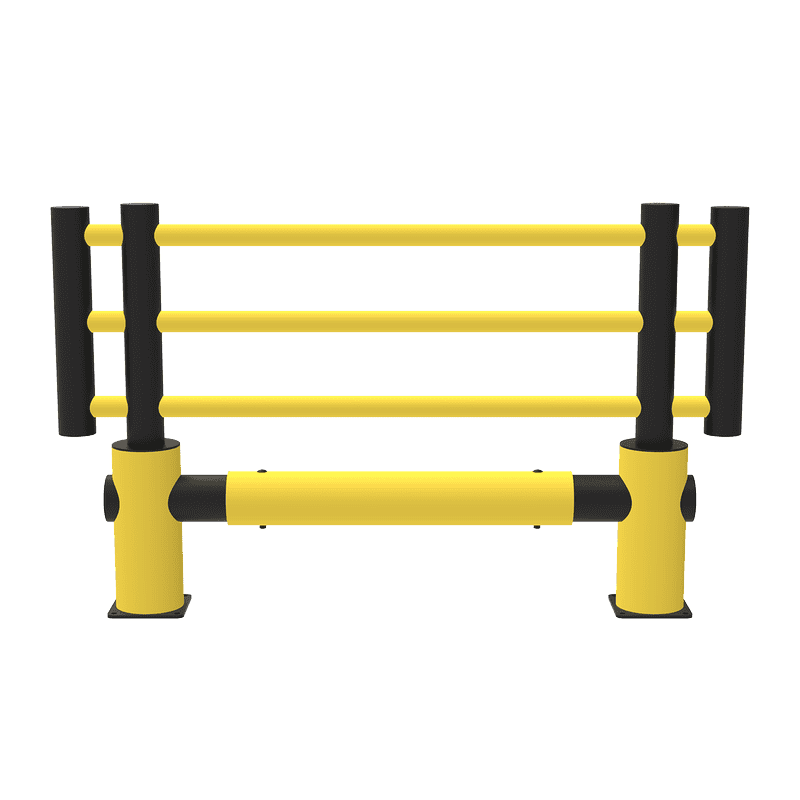 Grille de protection des machines "Kilo", hauteur 1200 mm, jaune-noir, en 3 largeurs
