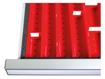 Bedunka+Hirth Distanzleisten für Muldenplatten pro Schublade, in diversen Ausführungen
