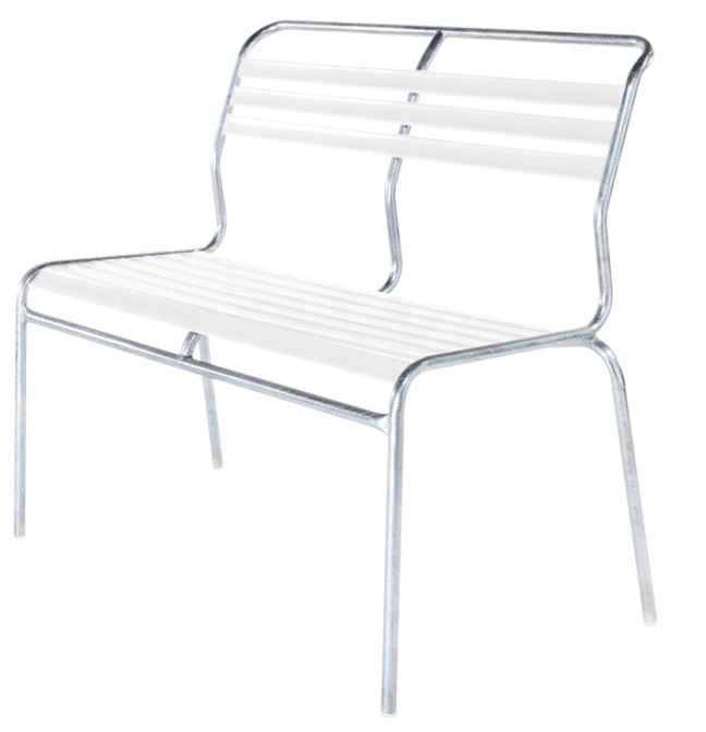 Schaffner SÄNTIS banc avec lattes, structure en tube d'acier galvanisé à chaud, disponible en plusieurs versions