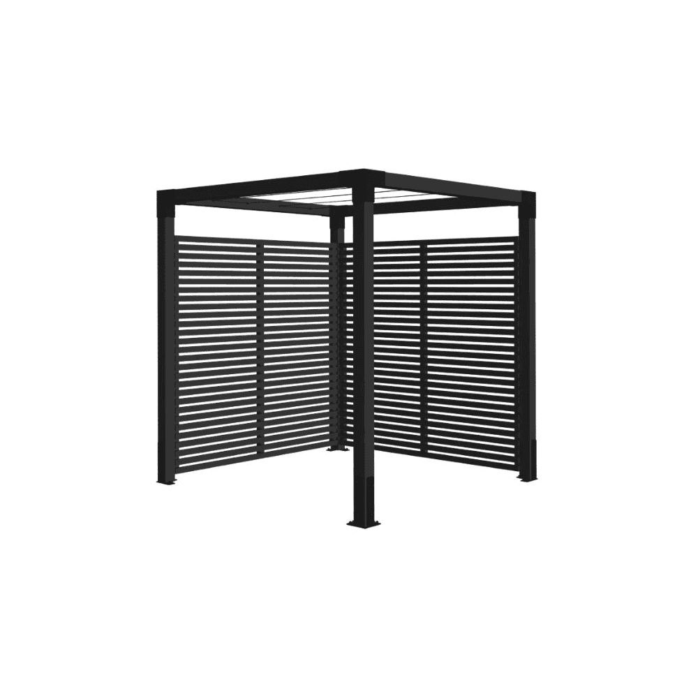 PLUS Pergola Daylife aus Holz, Schwarz RAL 9005, Modell 5, BxTxH 1980 x 1980 x 2180 mm