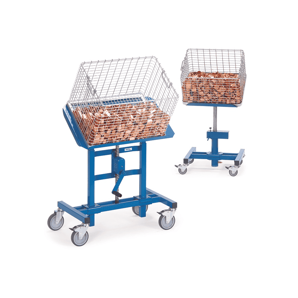 Fetra Materialständer für Kunststoffkästen, stufenlos höhenverstellbar, RAL 5007