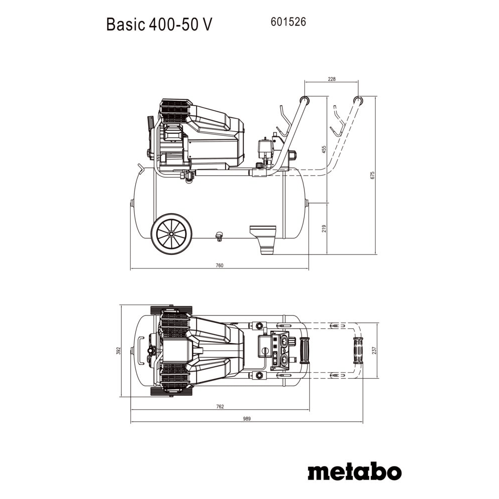 Metabo Compresseur Basic 400-50 V, réservoir de 50 l 2300 W