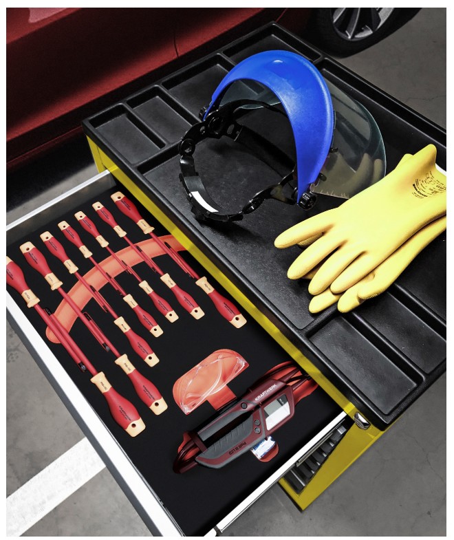 KRAFTWERK Chariot d'atelier VDE BT700, avec outils VDE, 116 pièces