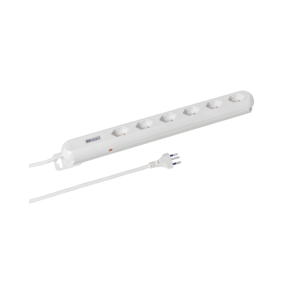 Steffen Steckdosenleiste LINEA PLUS, 6 x T13 Steckdosen, 3 m Kabel, in diversen Ausführungen