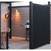 PLUS Noor Zaun aus Holz, Schwarz RAL 9005, LxBxH 1500 x 35/68 x 1780 mm
