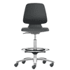 Hoher Drehstuhl Prosedia Labsit mit Rollen, Sitzhöhe 560-810 mm, schwarz