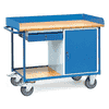 Fetra Werkstattwagen mit Arbeitsplatten, Tragkraft 400 kg, 1 Schrank und 1 Schublade, 1220 x 650 x 930 mm