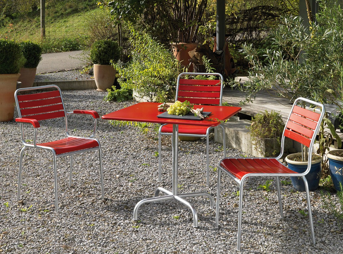 Schaffner Table de jardin Rigi, châssis en tube d'acier galvanisé à chaud, en diverses exécutions
