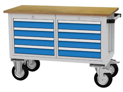 Bedrunka+Hirth Mobile Werkbank mit 8 Schubladen, R 18-24, BxTxH 1200 x 540 x 820 mm