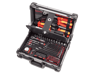 KRAFTWERK PRO LINE Werkzeugkoffer, 1/4", mit KW VDE-Werkzeugen, 123-teilig