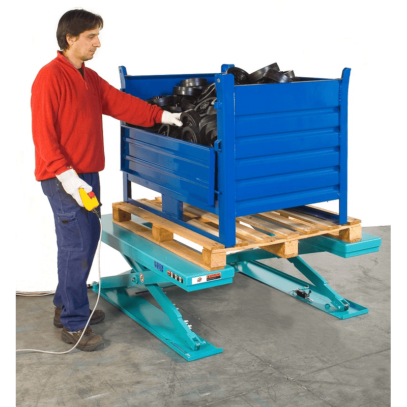 Table élévatrice plate A8.U avec plate-forme à profil en U, utilisable sans fosse, charge maximale 1000 kg