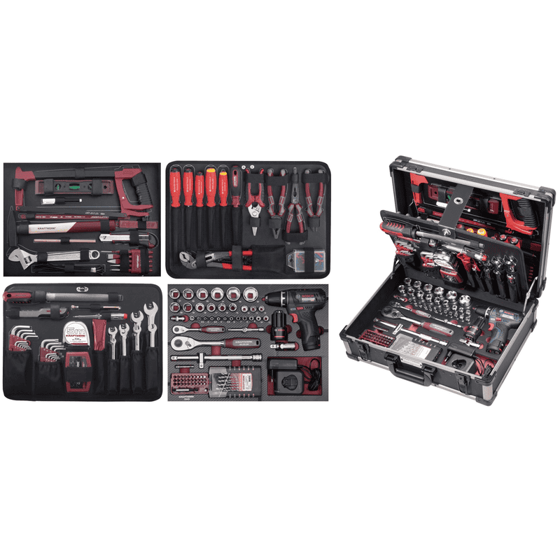 KRAFTWERK PRO LINE Profi-Alu-Werkzeugkoffer KW/Bosch, 264-teilig